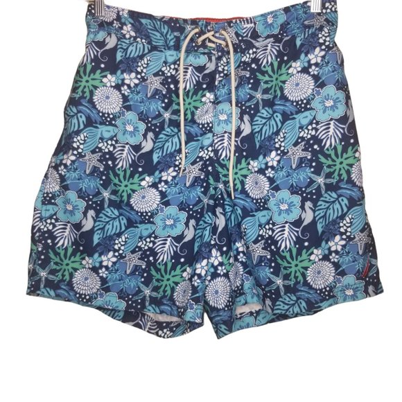 Nautica Other - Nautica Men's Blue Hawaiian Swim Trunks Size Large